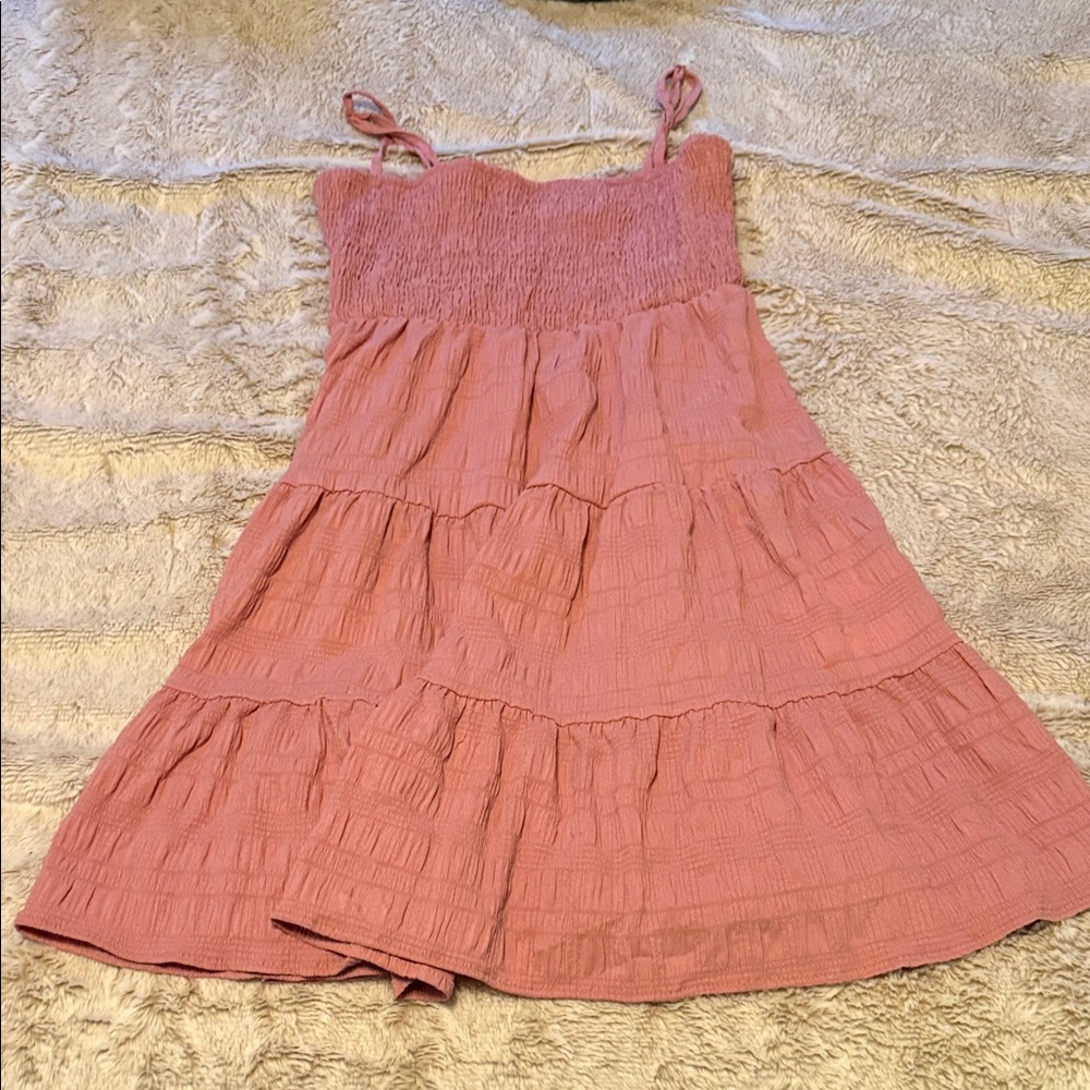 SHEIN Pink Tiered Mini Dress